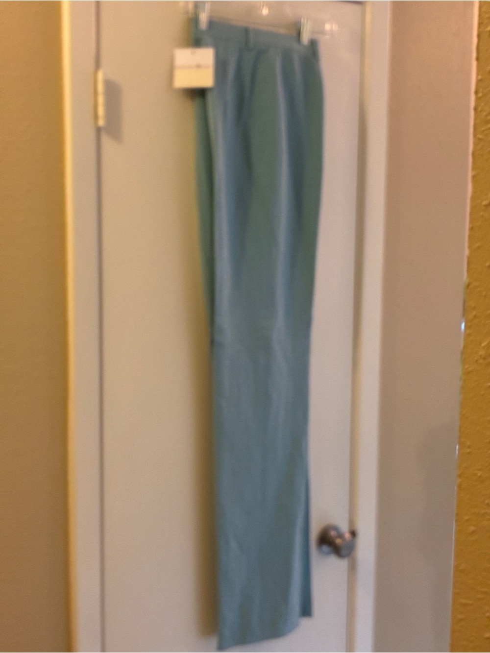 Classic Linen and Silk blend pants in Baby Blue, fully lined, no side pockets